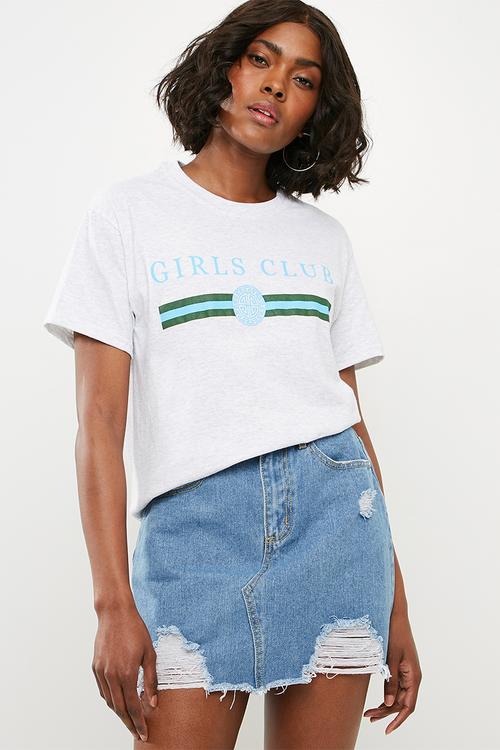 Girls club t-shirt - grey 