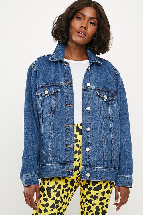 Oversized denim jacket - blue