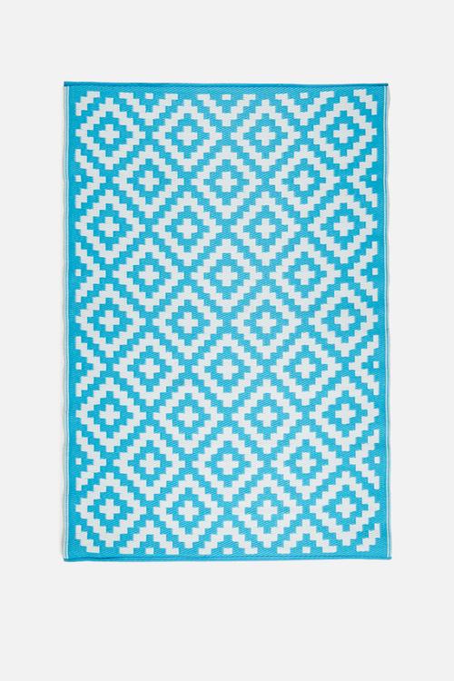 Kelim outdoor rug - turquoise