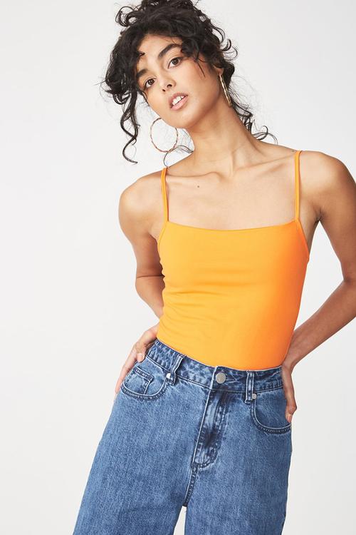 Carissa summer straight back bodysuit - orange 