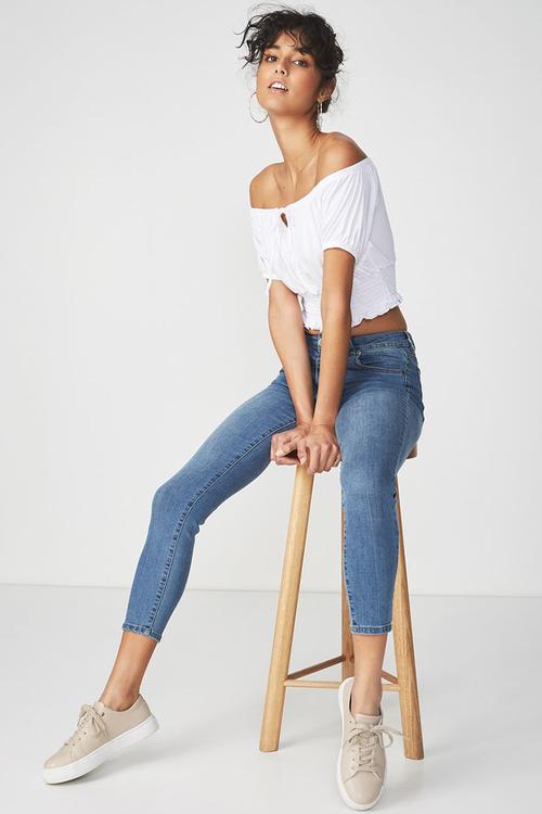 Mid grazer skinny jean - blue