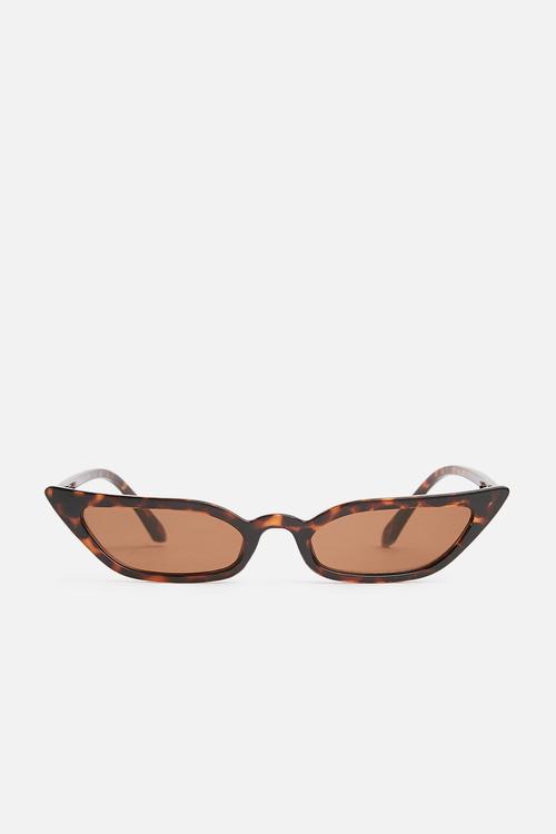 Tortoise shell small catesye sunglasses - brown