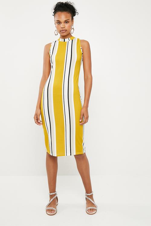 Bodycon dress - yellow 