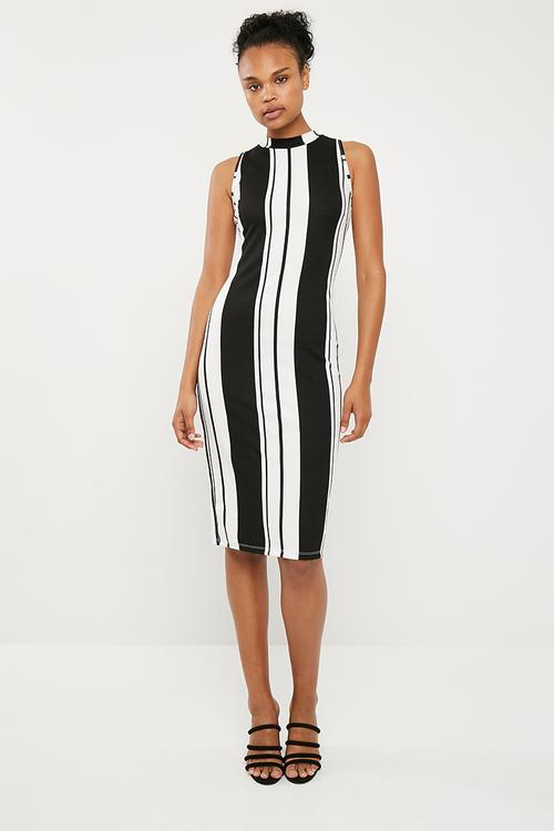 Bodycon dress - black & white 