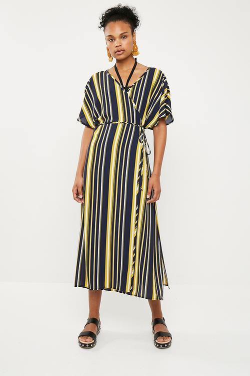 Kimono sleeve wrap cover up - multi