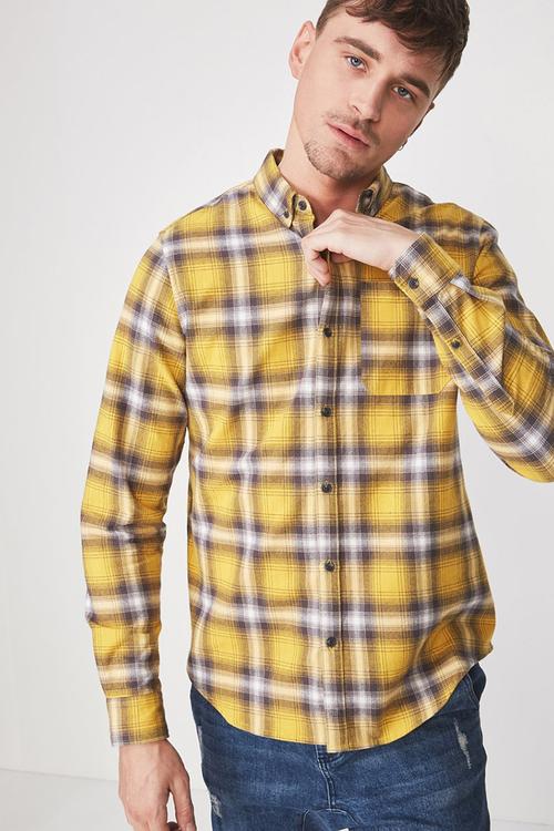 91 long sleeve shirt - yellow & grey