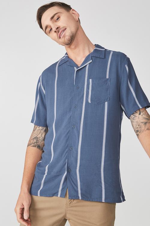 Festival shirt - blue & white 