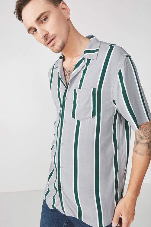 Festival shirt - grey & green