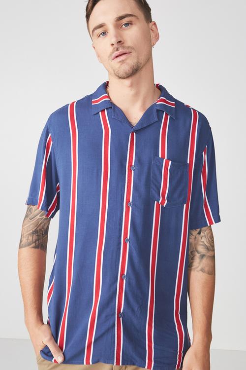 Festival shirt - navy & red 