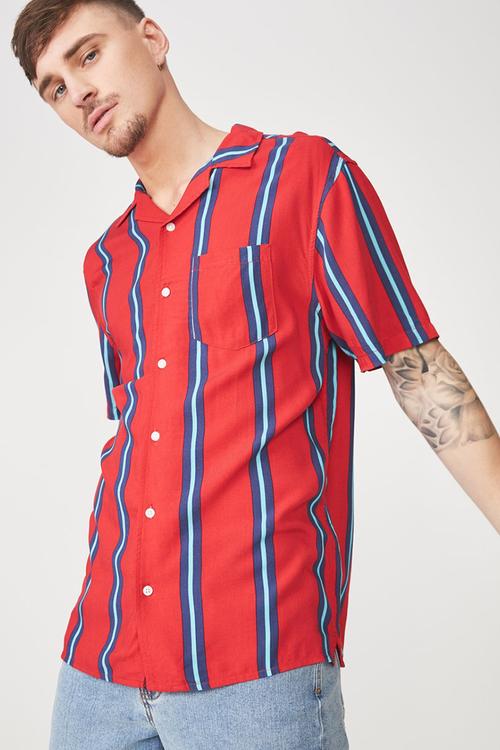 Festival shirt - red & blue 
