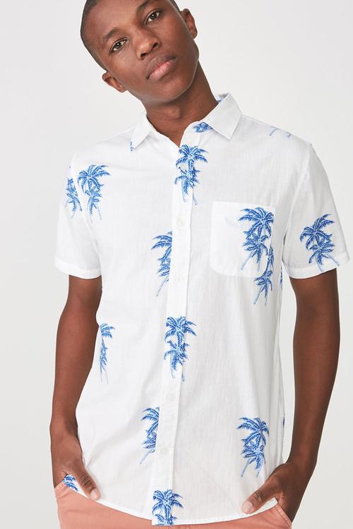 Vintage prep shirt - white & blue 