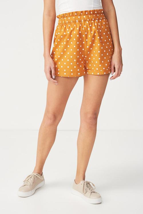 Maisy paperbag shorts - gold