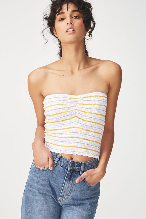 Rocky rouched front tube top - multi 