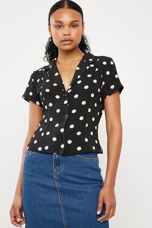 Soft shirt with buttons -  black & white 