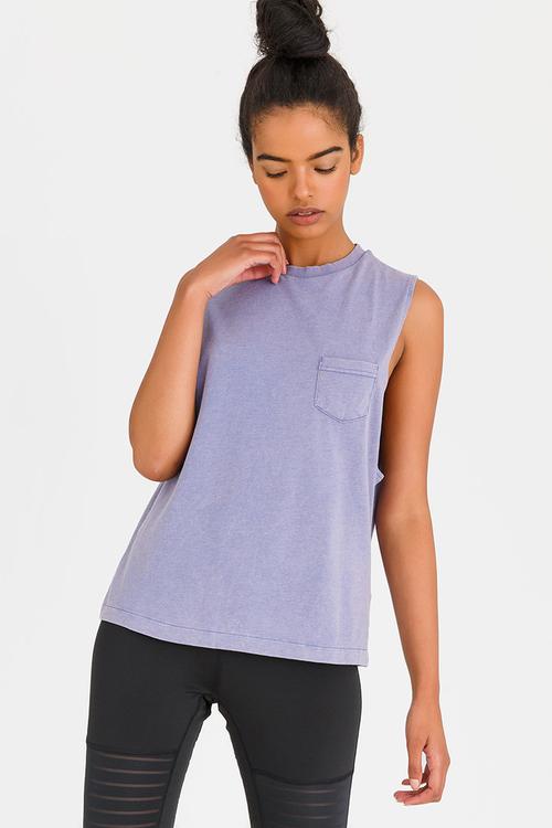 Training Stone Wash Muscle Tee Pale Purple