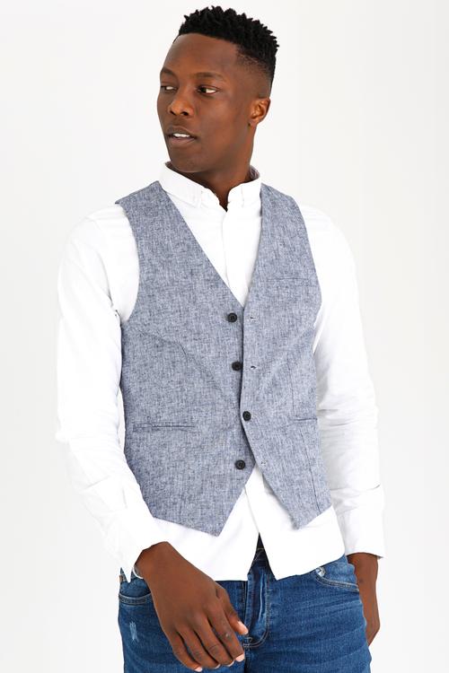 Homer Waistcoat Blue
