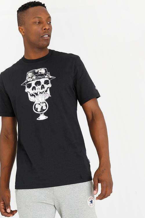 Converse Palm Print Skull Tee Black