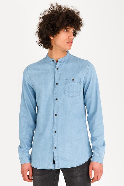 Denim china shirt - blue