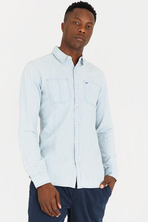 Indigo Stripe Shirt Mid Blue