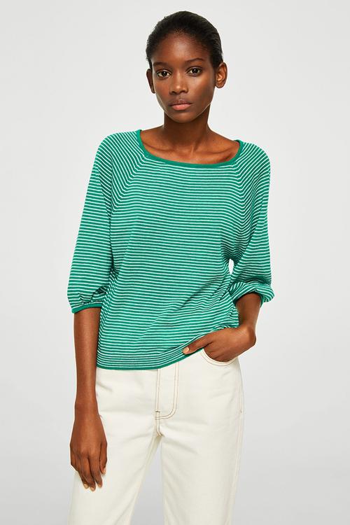 Stripe Pattern Sweater Green