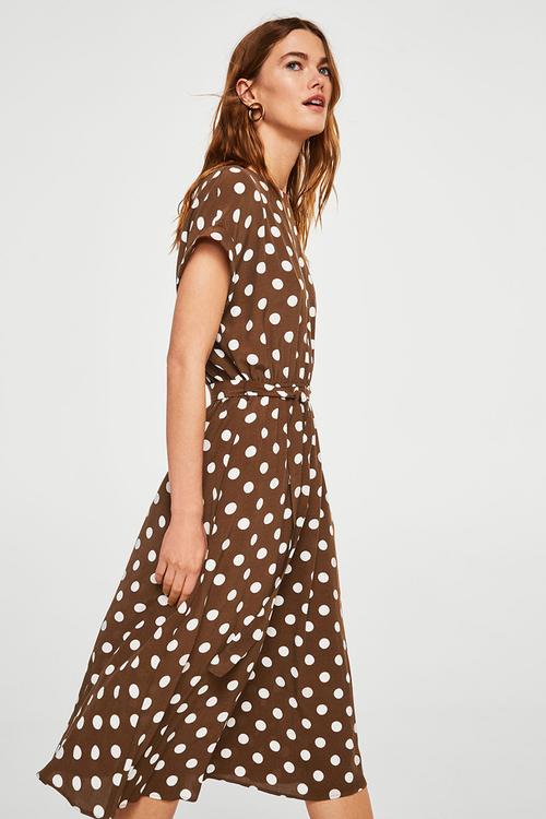 Polka Dot Dress Brown