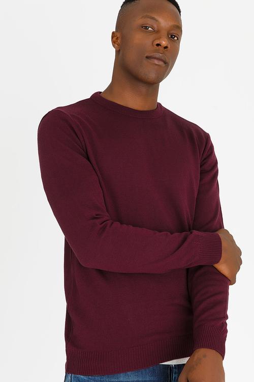 Eben Crew Neck Jersey Burgundy