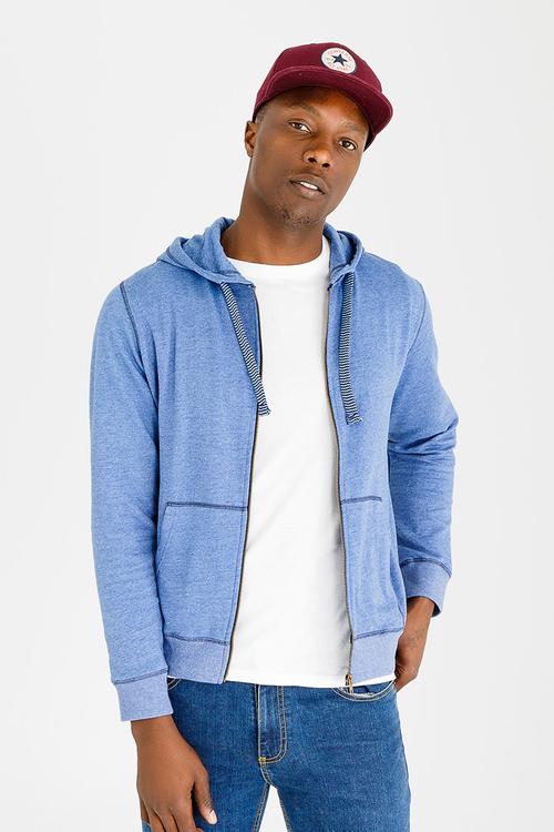 1 Up Zip Through Fleece Hoody Navy