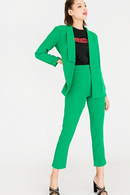 Highwaisted Structured Trouser Green