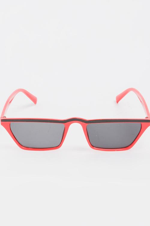 Slim Rectangle Sunglasses Red