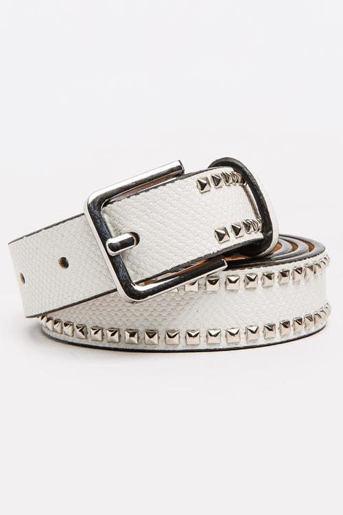 Studded Belt White
