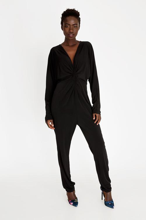 Twist Detail Jumpsuit Black