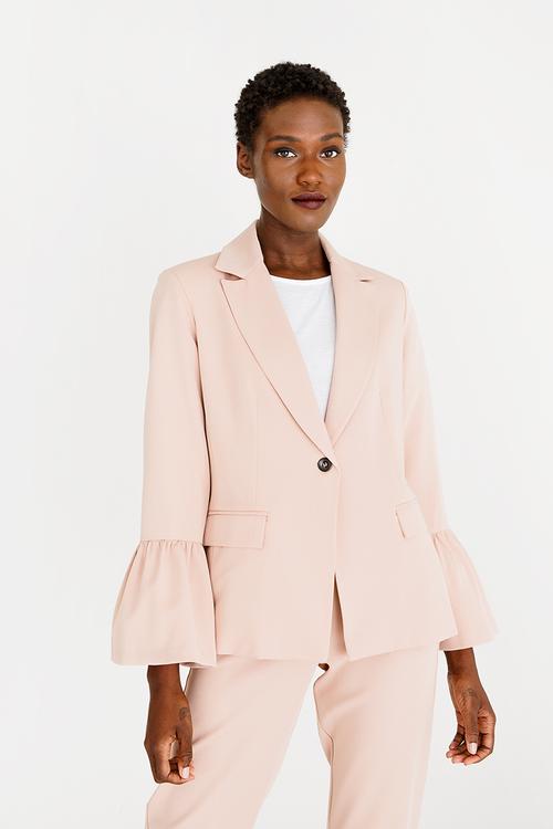 Frill Sleeve Blazer Rose