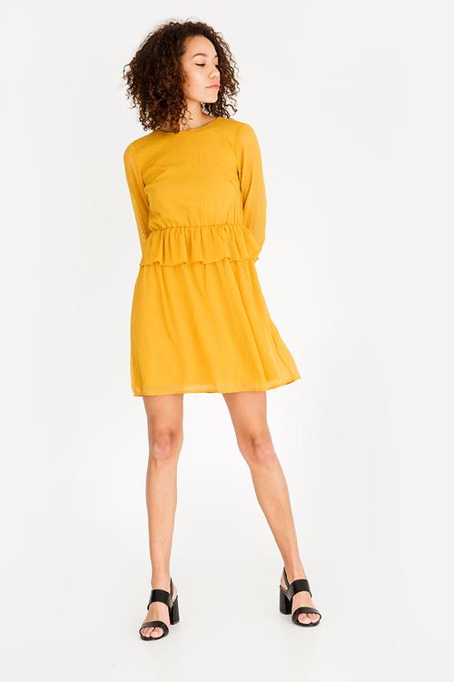 Long Sleeve Dress Gold