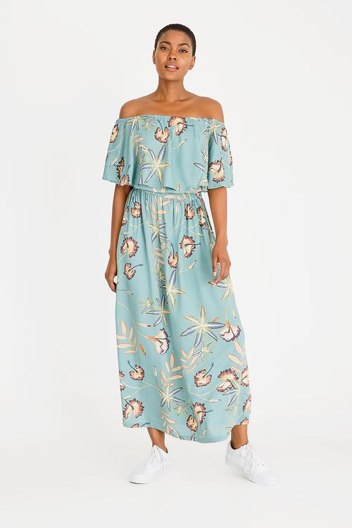 Technicolor sky dress - green