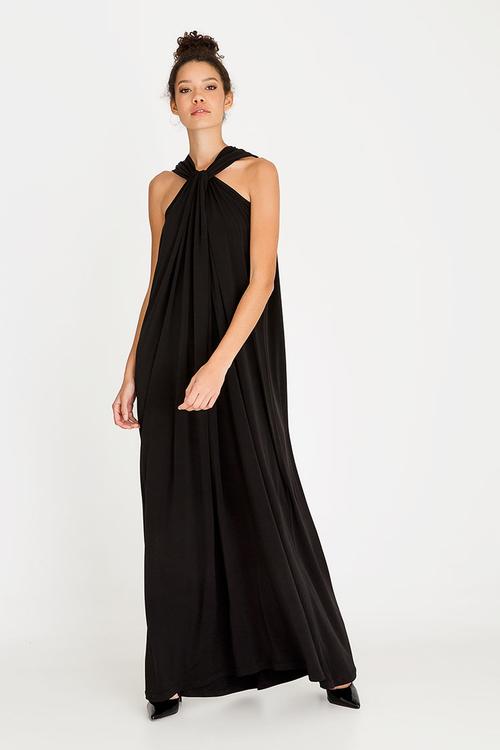 Twist Front Maxi Dress Black