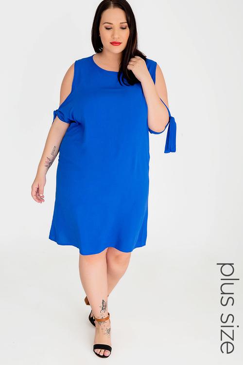 Cold Shoulder Shift Dress Cobalt