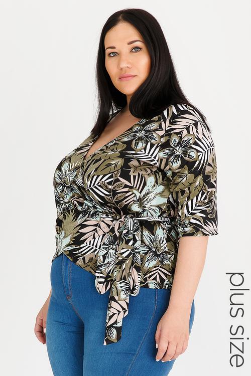 Volume Tie Wrap Top Multi-colour