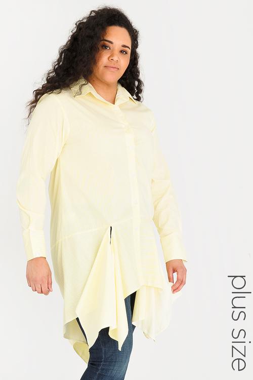 Marylbone shirt with hanky edges - pale yellow
