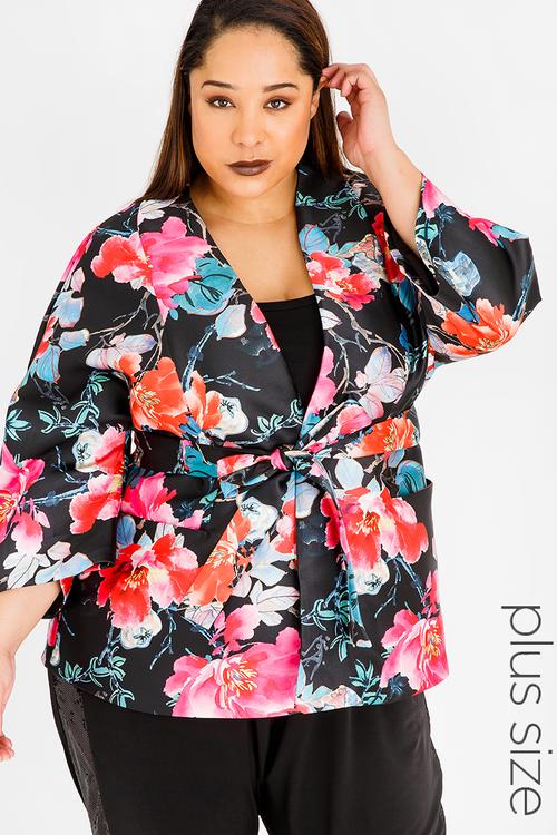 Satin-like Jacket Black
