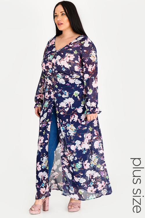 Sheer Saskia Maxi Dress Navy