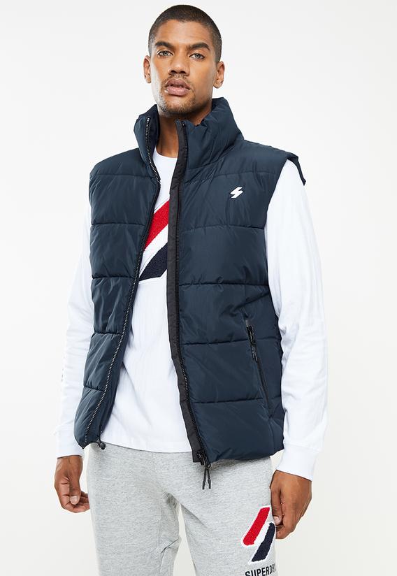 navy superdry gilet