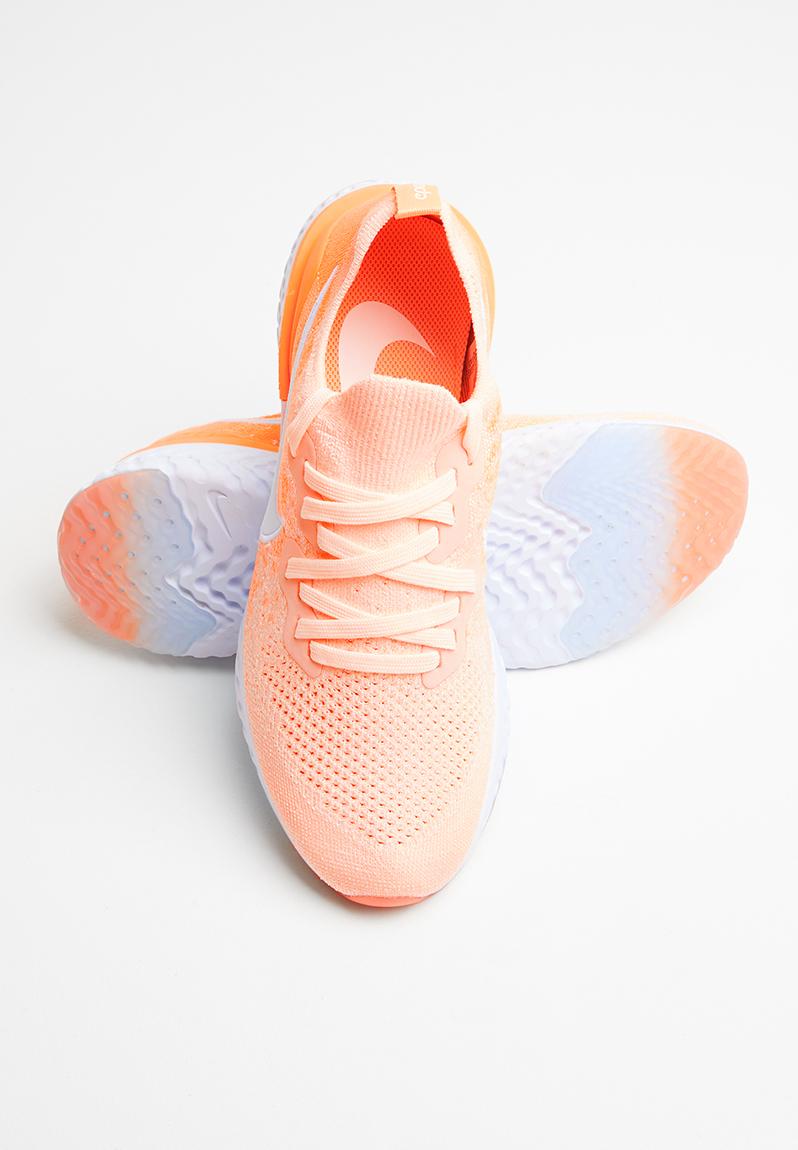 Epic react flyknit 2 white orange best sale