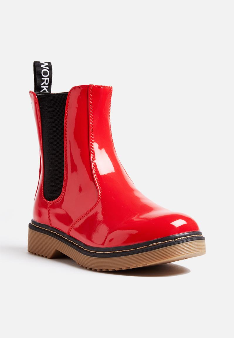 dm chelsea boots red