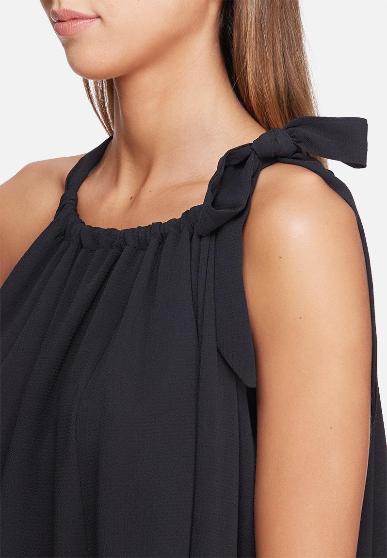 Self fabric neck tie top - black dailyfriday Blouses | Superbalist.com