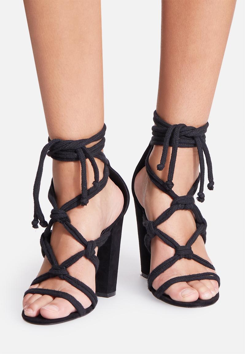 black rope heels