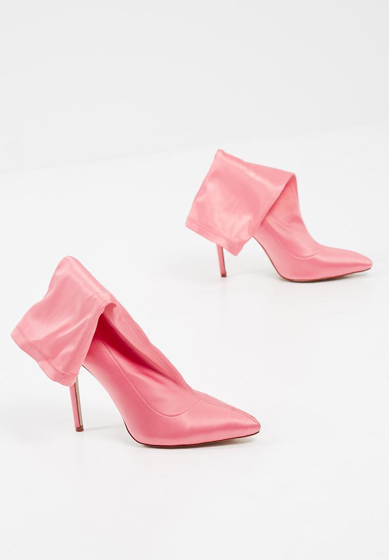 Pointed satin stiletto boots - pink Missguided Boots | Superbalist.com