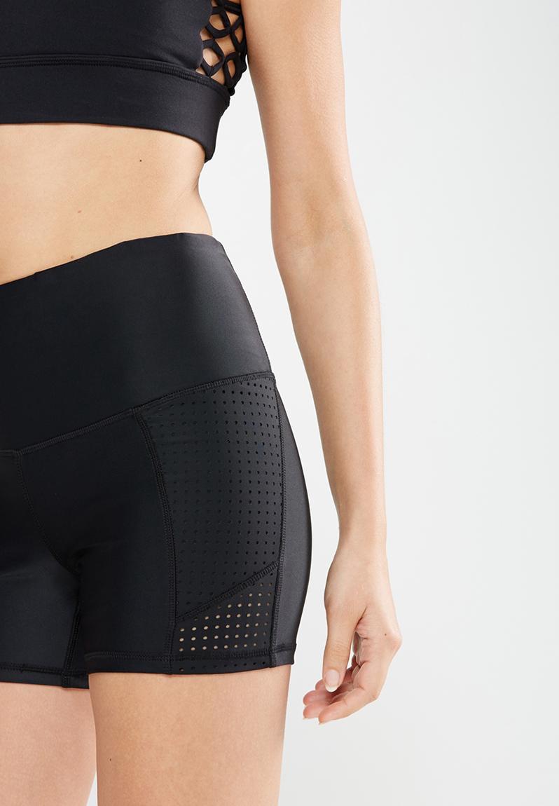 High waisted yoga shorts - Black mesh Cotton On Bottoms | Superbalist.com