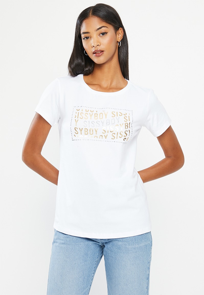 Sissy Boy Regular Fit Top With Short Sleeves - White