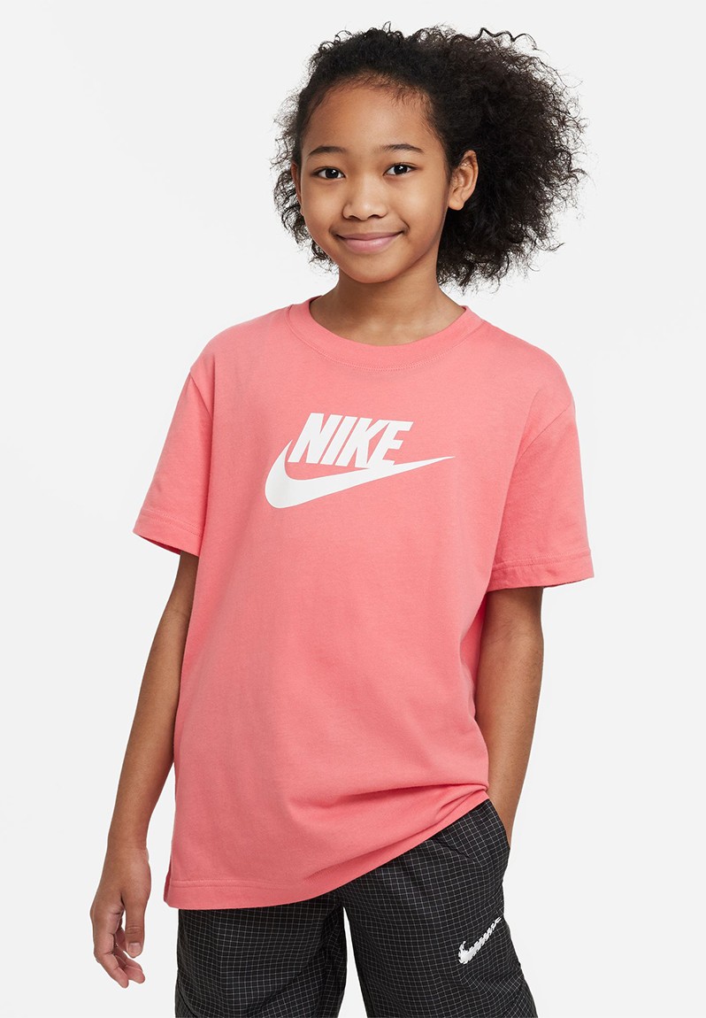Nike G Nsw Tee Futura Ss Boy - Sea Coral & White