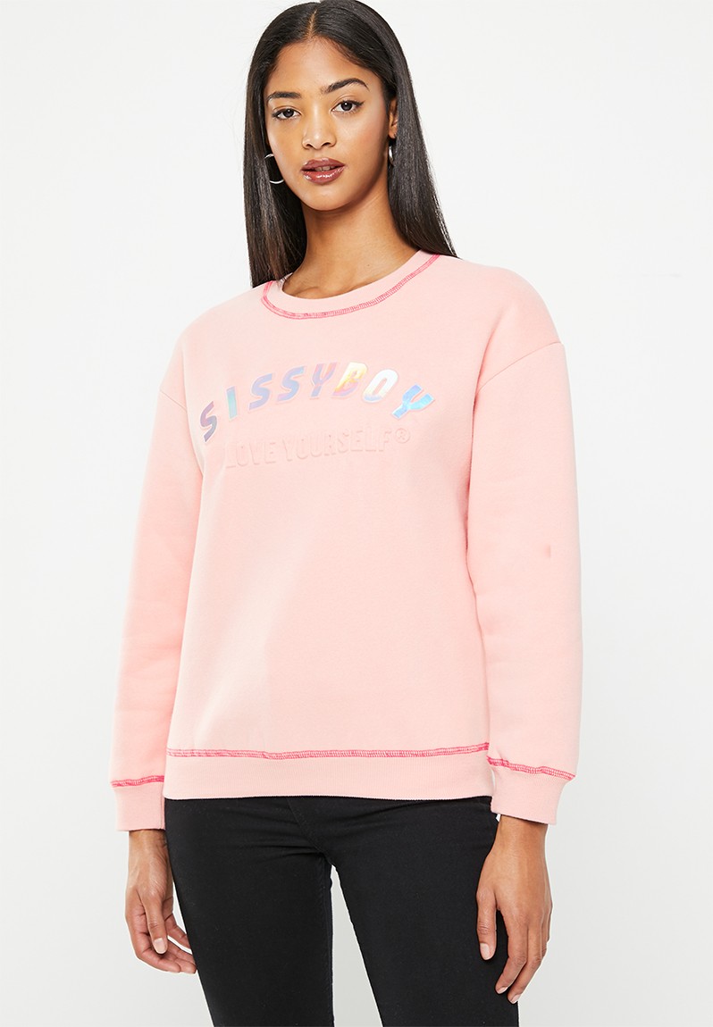 Sissy Boy Powder Room: Crew Neck Sweat Top - Pink